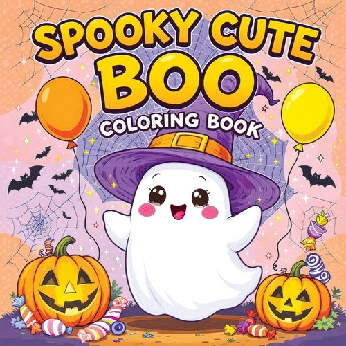 Spooky Cute Boo Coloring Book: Halloween Seasonal Pages and Whimsical Ghost Adventures for Kids and Teens