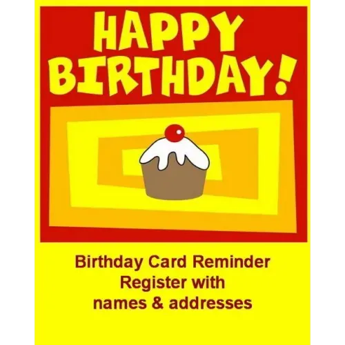 Birthday Card Reminder Register with names & addresses