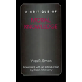 A Critique of Moral Knowledge