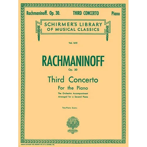 Concerto No. 3 in D Minor, Op. 30: Nfmc 2024-2028 Selection Schirmer Library of Classics Volume 1610 Piano Duet