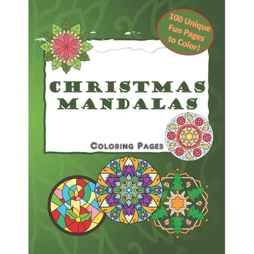 Christmas Mandalas Coloring Pages: Mandala Coloring Book for Kids and Adults