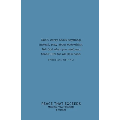 Peace That Exceeds: Monthly Prayer Prompts