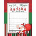 Large Print Sudoku - Christmas Edition - 180 Easy to Hard Puzzles: Large Print Sudoku Book for Adults - Book 1