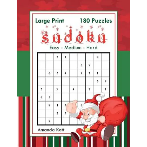 Large Print Sudoku - Christmas Edition - 180 Easy to Hard Puzzles: Large Print Sudoku Book for Adults - Book 1