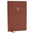 NKJV Holy Bible, Ultra Thinline, Brown Leathersoft, Red Letter, Comfort Print