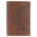KJV Bible Giant Print Full Size Faux Leather Crown of Thorns/Amazing Grace, Brown
