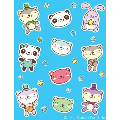Sticker Album For Girls: 100 Plus Pages For PERMANENT Sticker Collection, Activity Book For Girls, Blue - 8.5 by 11