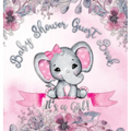 It's a Girl! Baby Shower Guest Book: Cute Elephant Square Hardcover Baby Shower Guest Book for Girls, Pink Floral Theme - Sign-In, Wishes for Baby & P