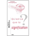 Qu'est-CE Que La Signification?