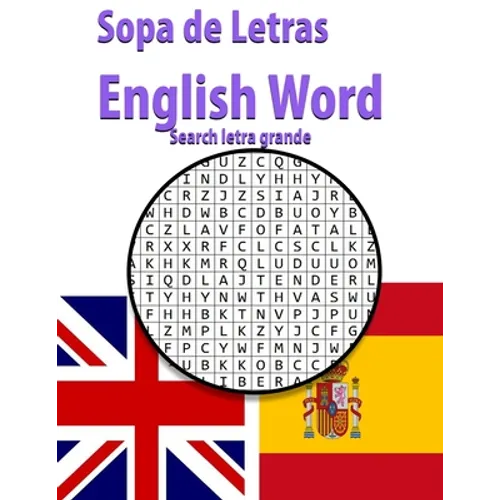 Sopa de Letras English Word search letra grande: Ejercicios para mantener la mente sana - enriquecer tu vocabulario de inglés -varios temas -