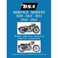 BSA M20, M21 and M33 'Service Sheets' 1945-1963 for All Rigid, Spring Frame, Girder and Telescopic Fork Models