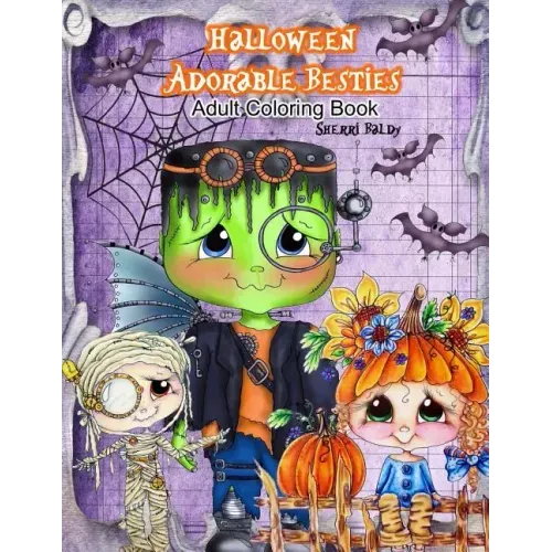 Halloween Adorable Besties Adult Coloring Book