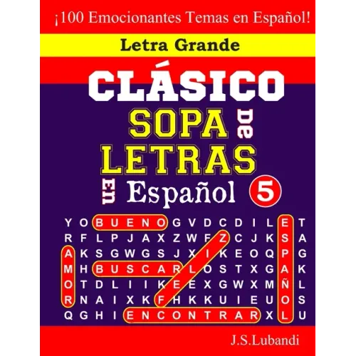 CLÁSICO SOPA De LETRAS En Español; 5