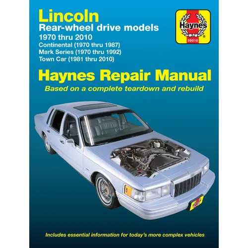 Lincoln Rwd Continental 1970-87, Mark Series III, IV, V, VI, VII 1970-92 & Town Car 1981-10