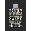 Family Is Like Fudge, Sweet With A Few Nuts: Funny Quote For Families Grey Hat With Black/ Gifts/ Birthday/Christmas 6x9