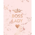 Boss Lady: Inspirational Quote Notebook, Trendy Pink Marble and Rose Gold - 8 x 10, 120 Wide Ruled Pages
