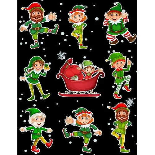 Christmas Holiday Sticker Album Dancing Elves: 100 Plus Pages For PERMANENT Sticker Collection, Activity Book For Boys and Girls - 8.5 by 11