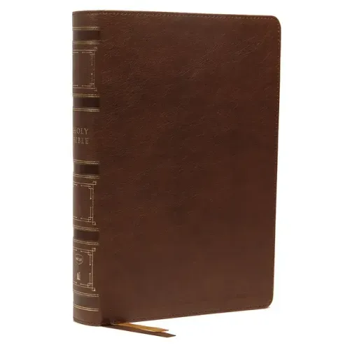 Nkjv, Single-Column Wide-Margin Reference Bible, Leathersoft, Brown, Red Letter, Comfort Print: Holy Bible, New King James Version