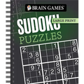 Brain Games - Large Print: Sudoku Puzzles (Dark Gray)
