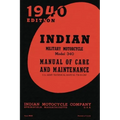 Indian Military Motorcycle Model 340 Manual of Care and Maintenance