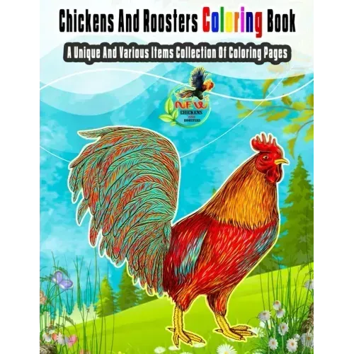 Chickens And Roosters Coloring Book: A Unique And Various Items Collection Of Coloring Pages