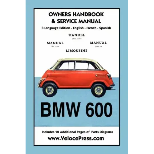 BMW 600 Limousine 1957- 59 Owners Manual & Service