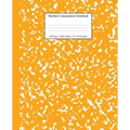 Marbled Composition Notebook: Orange Marble Wide Ruled Paper Subject Book