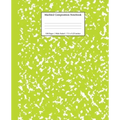Marbled Composition Notebook: Green Marble Wide Ruled Paper Subject Book