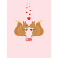 Squirrels Love Composition Notebook: College Ruled (7.44 X 9.69) Sweet Animals with Hearts Writing Book