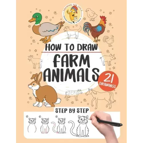 How to draw farm animals: 21 step-by-step