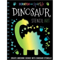 Scratch and Sparkle Dinosaur Stencil Art