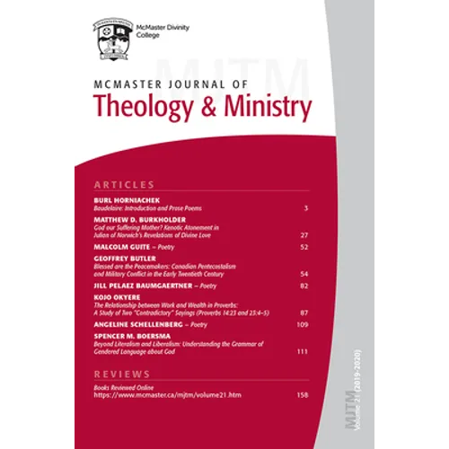 McMaster Journal of Theology and Ministry: Volume 21, 2019-2020