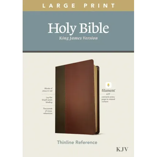 KJV Large Print Thinline Reference Bible, Filament Enabled Edition (Red Letter, Leatherlike, Brown/Mahogany)