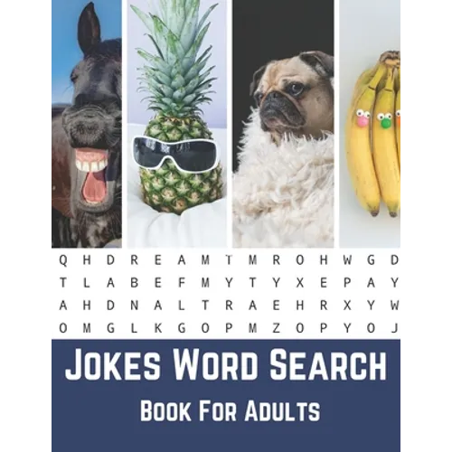 Jokes Word Search Book For Adults: Large Print Puzzle Book Gift With Solutions And Funny Jokes