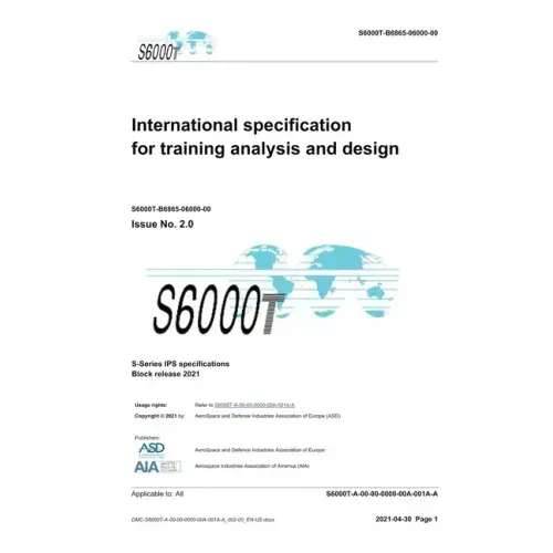 S6000T, International specification for training analysis and design, Issue 2.07: S-Series 2021 Block Release