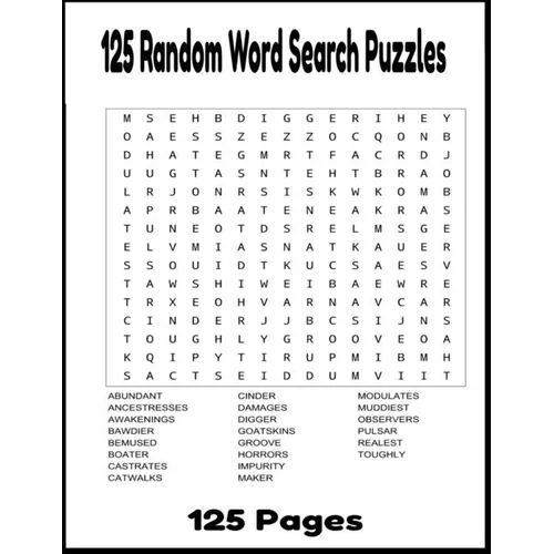 125 Random Word Search Puzzles: Random Word Search Puzzles 125 Pages