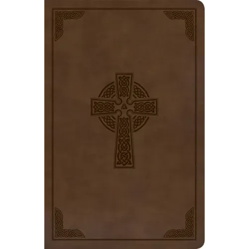 KJV Large Print Personal Size Reference Bible, Brown Celtic Cross Leathertouch