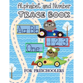 Alphabet And Number Trace Book: Learn to Print Race Car Workbook For Kids
