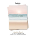 Aesthetic Beach Stationery Paper: Cute Letter Writing Paper for Home, Office, Letterhead Design, 25 Sheets
