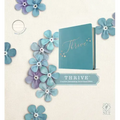 NLT Thrive Creative Journaling Devotional Bible (Hardcover Leatherlike, Teal Blue with Rose Gold)