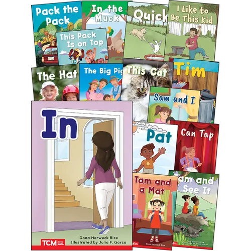 Decodable Books Grade Pk-K Set 1: 15-Book Set
