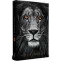KJV Holy Bible, Large Print, Handy Size Format, Hardcover, Lion of Judah, Ribbon Marker, and Red Letter