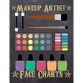 Makeup Artist Face Charts: Makeup cards to paint the face directly on paper with real make-up - Ideal for: professional make-up artists, vloggers