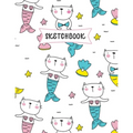 Sketchbook: Chatte Sirène Carnet de croquis pour enfants - Pratique du dessin et du griffonnage - Livre de croquis amusant pour le