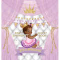 It's a Princess: African American Baby Shower Guest Book for Black Girls with Royal Purple & Gold - Square Hardcover, Sign-In, Wishes & Advice for Par
