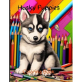 Husky Puppies Coloring Book: Husky Puppies Coloring Book