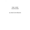 The New Criticism