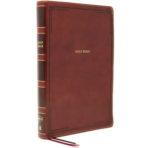 Nkjv, Thinline Bible, Giant Print, Leathersoft, Brown, Thumb Indexed, Red Letter Edition, Comfort Print: Holy Bible, New King James Version