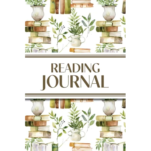 Reading Journal (Watercolour Stacked Books with Potted Plants): 6"x9" Book Lover's Diary; Book/Series Reviews, Reading Tracker, Favorite Book List, Fa