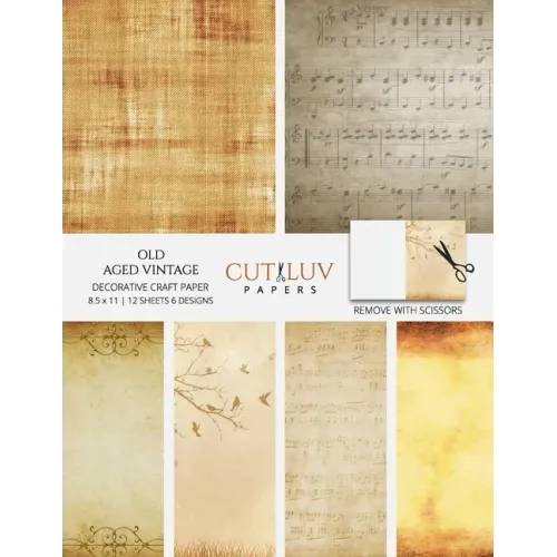 Old Aged Vintage Decorative Craft Paper: Scrapbooking Pages Design Paper for Printmaking, Collage, Papercrafts, Cardmaking, DIY Crafts